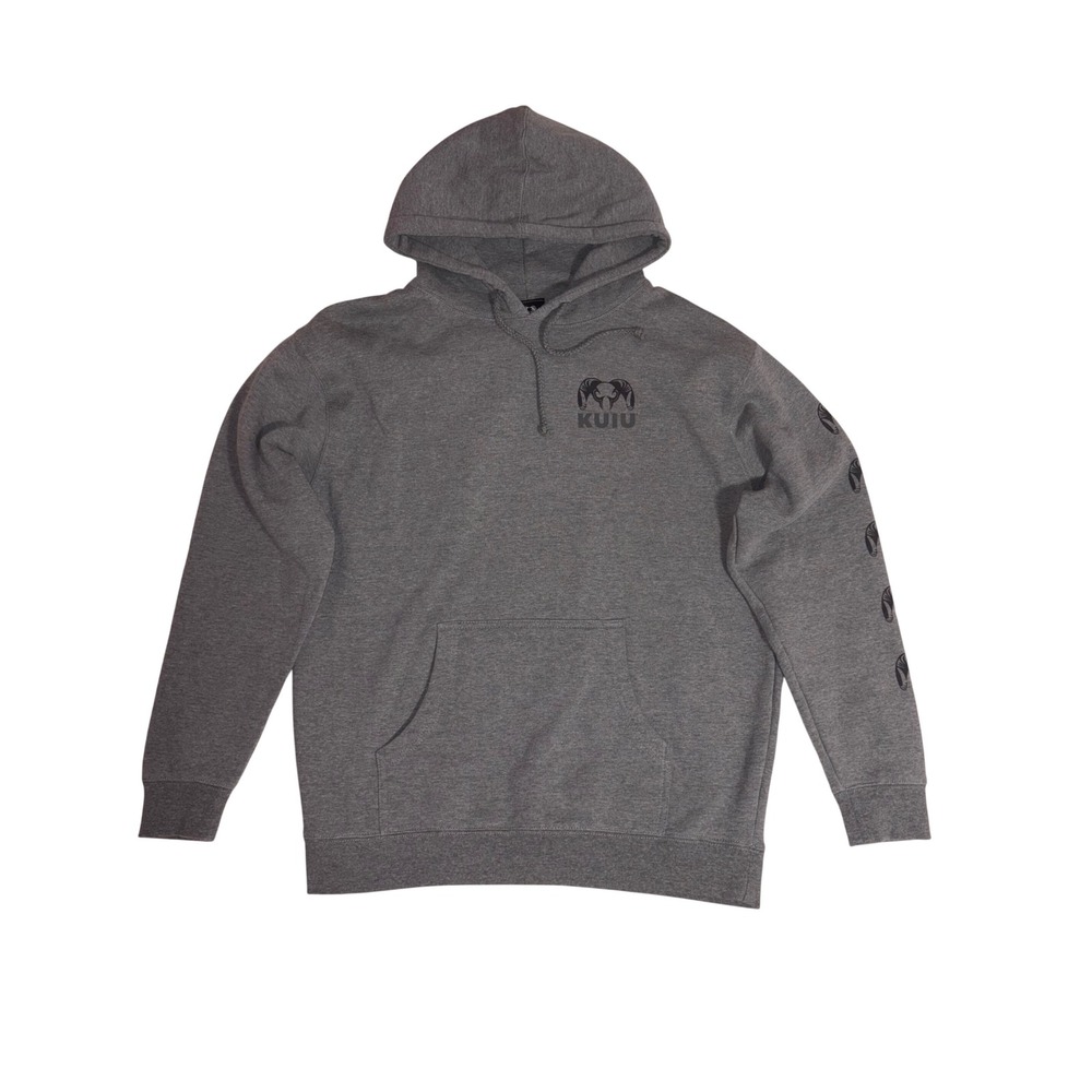 KUIU Hoodie Mens Large Gray Graphic Fleece Pullover IND4000C Outdoor Hunting